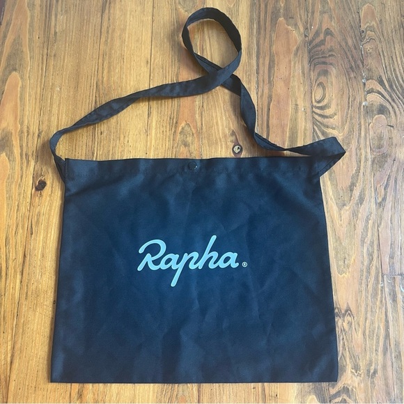 Rapha Logo Cotton Musette Black Messenger Cycling Shoulder Bag - Picture 1 of 11